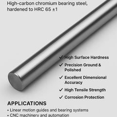 Cylinder Rail Linear Optical Axis Shaft Rod Bearing Steel OD 12X100-2000MM HRC65